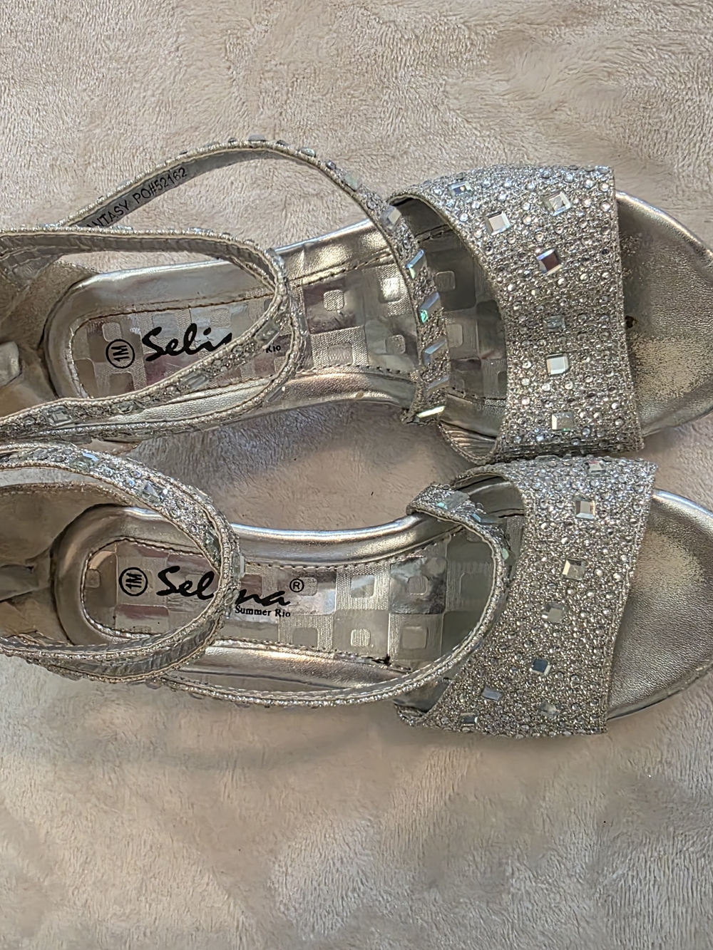 Silver Glitter Kids' Dress Heels